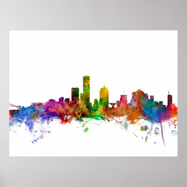 Milwaukee Wisconsin Skyline Poster (Front)