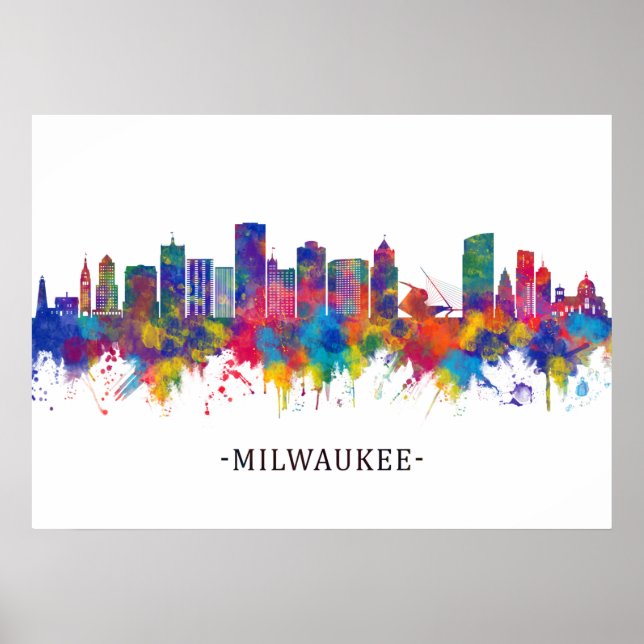 Milwaukee Wisconsin Skyline Poster (Front)