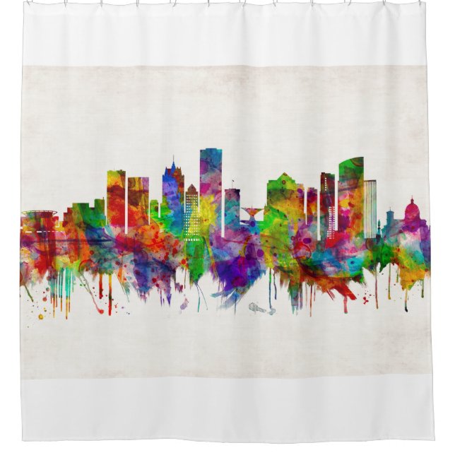 Milwaukee Wisconsin skyline Shower Curtain (Front)