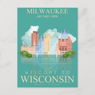 Milwaukee Wisconsin Vintage Travel usa  Postcard