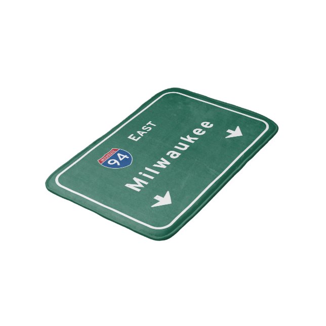 Milwaukee Wisconsin wi Interstate Highway Freeway Bath Mat (Angled)