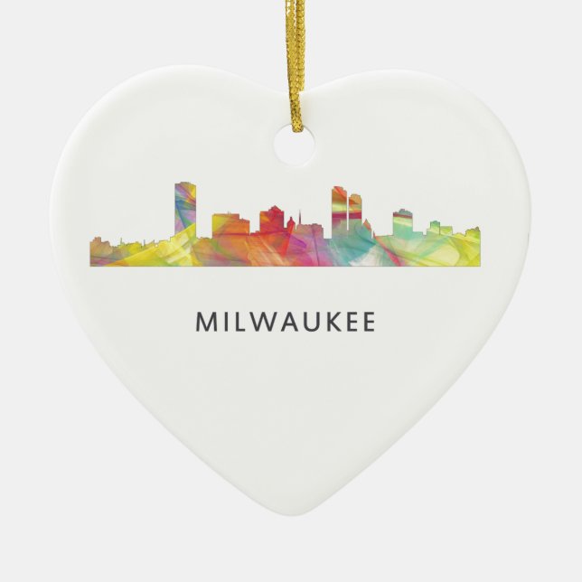 MILWAUKEE, WISCONSON SKYLINE WB1 - CERAMIC TREE DECORATION (Front)