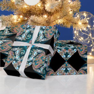 Milyroyce Christmas Baroque Pattern Wrapping Paper