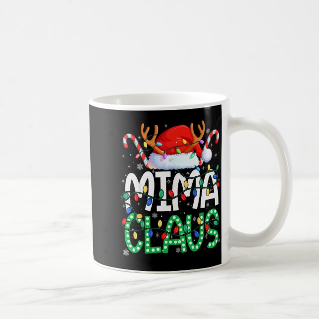 Mima Claus Christmas Lights Pajama Family Matching Coffee Mug (Right)