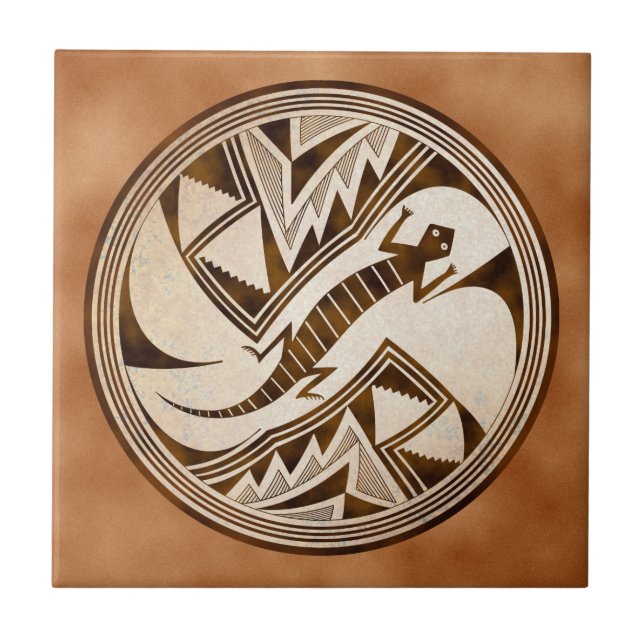 Mimbres Hiding Lizard Tile (Front)