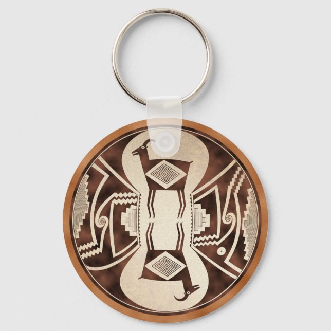 Mimbres Mirrored Sheep Key Ring (Front)