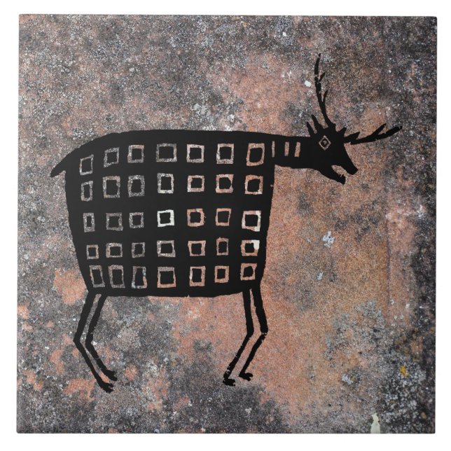 mimbres Pottery Design Ceramic Tile (Front)