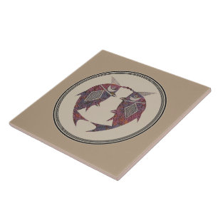 Mimbres Pottery Design Ceramic Tile