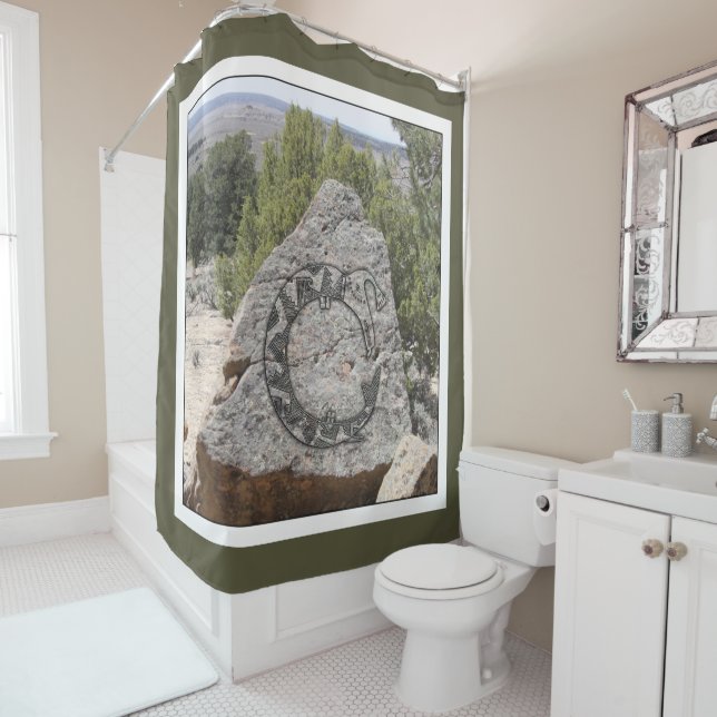 Mimbres Pottery Design Shower Curtain (In Situ)