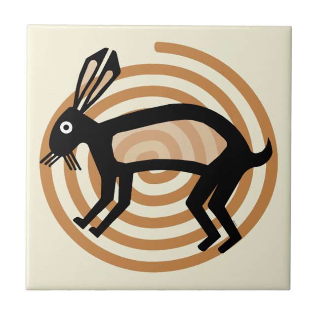 Mimbres Rabbit Art Tile (Front)
