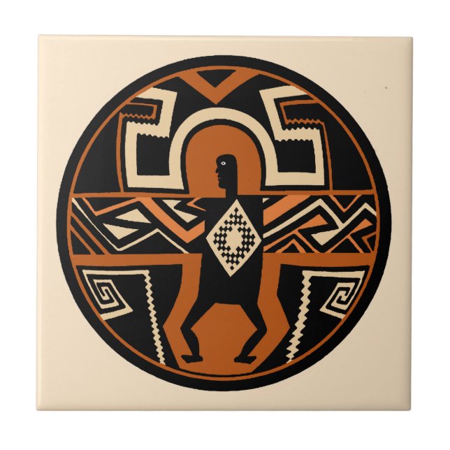 Mimbres Shaman Warrior Tile (Front)