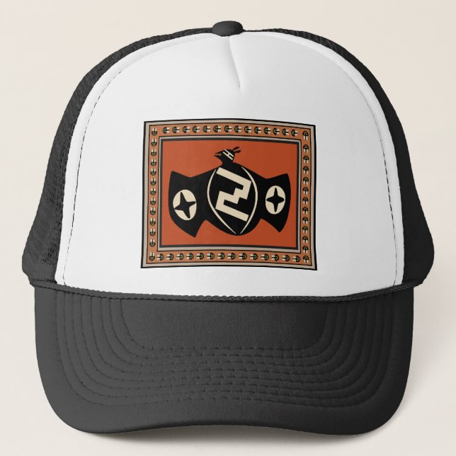 Mimbres Tribal Bat Trucker Hat (Front)