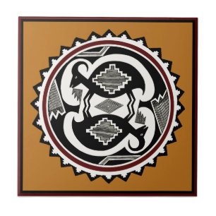 Mimbres Tribal Spirits Ceramic Tile