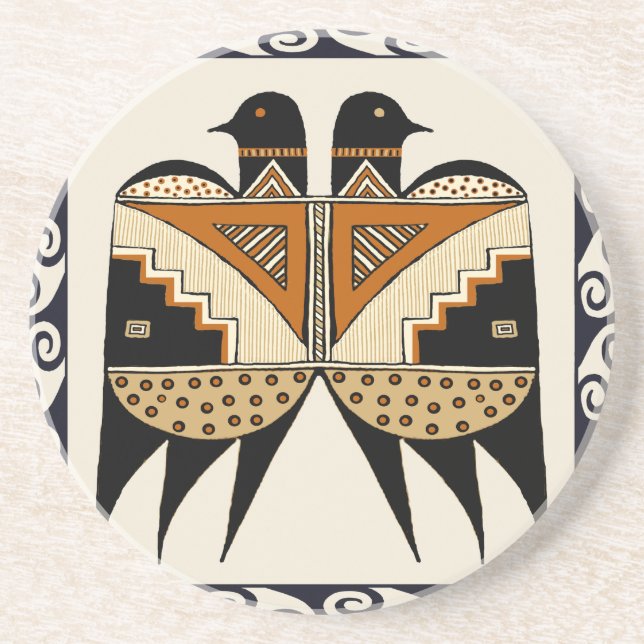 Mimbres Twin Birds Coaster (Front)