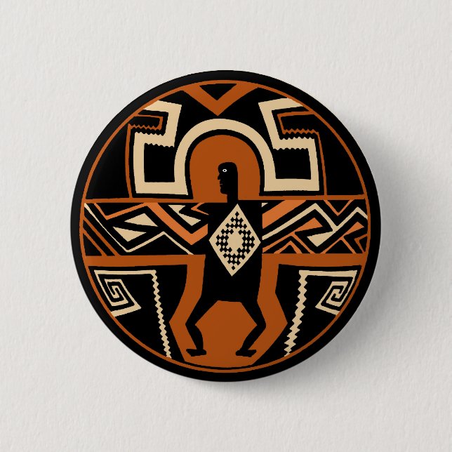 Mimbres Warrior 6 Cm Round Badge (Front)