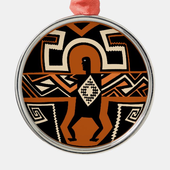 Mimbres Warrior Metal Ornament (Front)
