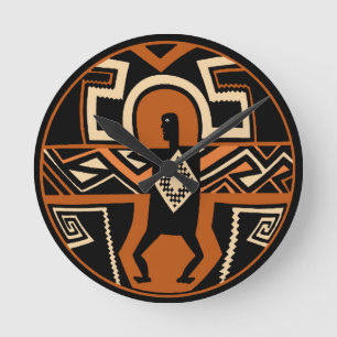 Mimbres Warrior Round Clock