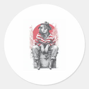 Mime Mastiff – Silent Funny Dog Classic Round Sticker