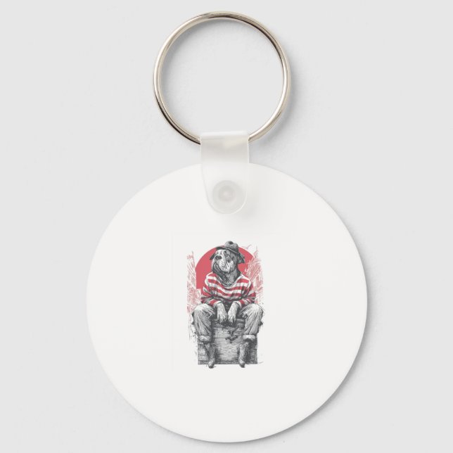 Mime Mastiff � Silent Funny Dog Key Ring (Front)