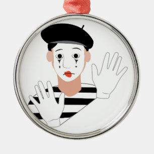 Mime Metal Ornament
