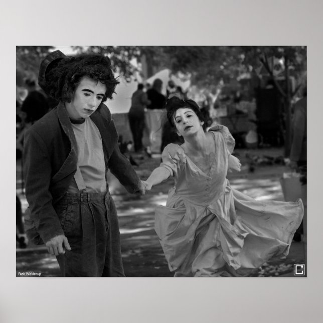 ‘Mimes in the Plaza’ poster by Rick Waldroup (Front)