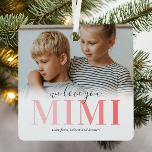 Mimi 2 Photo Personalised Christmas Metal Tree Decoration