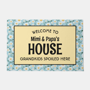 Mimi and Papa's House Grandkids Spoiled Here Daisy Doormat