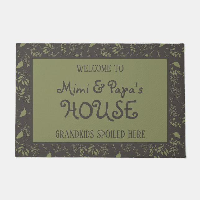 Mimi and Papa's House Grandkids Spoiled Here Doormat (Front)