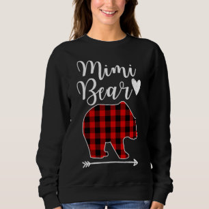 MIMI Bear Black And Red Plaid Bear Grandma Gift Sweatshirt