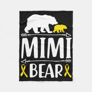 Mimi Bear Childhood Cancer Awareness Gift Mum Of A Fleece Blanket