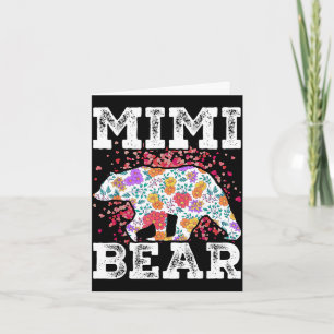 Mimi bear mum grandma floral happy mother's day card
