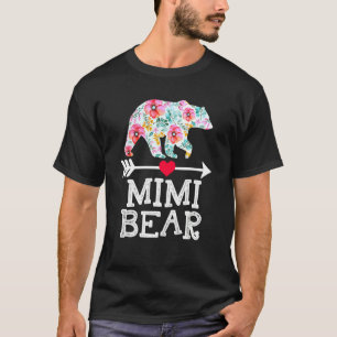 Mimi Bear Mum Grandma Floral Happy Mother's Day Ch T-Shirt