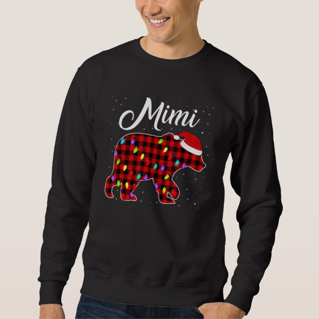 Mimi Bear , Red Buffalo Plaid Mimi Bear Pajama Sweatshirt (Front)