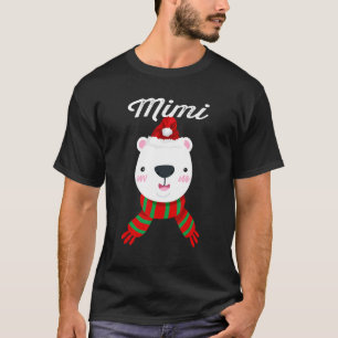 Mimi Bear Santa Hat Christmas Matching Family T-Shirt