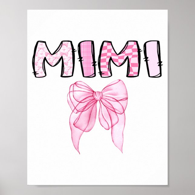 Mimi Birthday Girl Matching Coquette Nk Bow  Poster (Front)