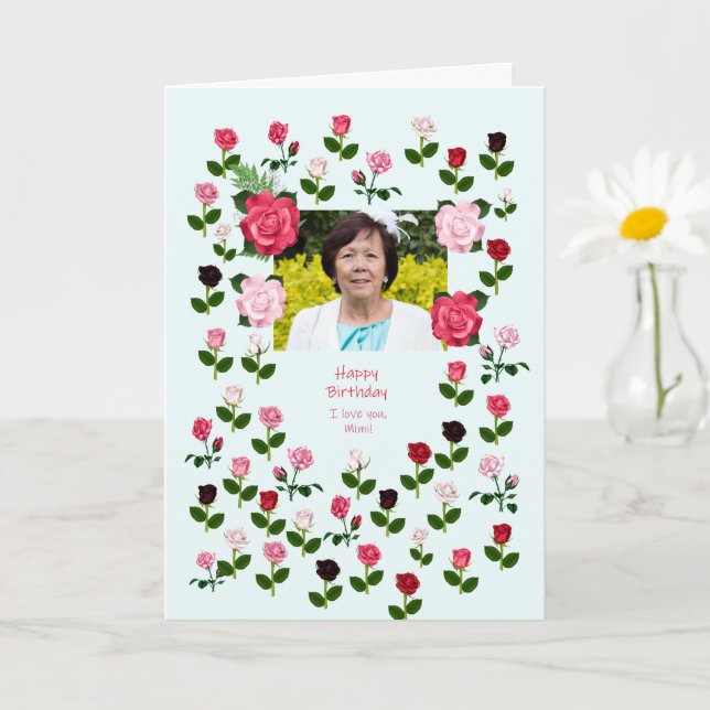 Mimi, Birthday, Roses Card (Small Plant)