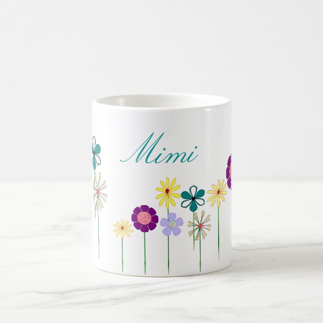 Mimi - bright flowers for her coffee mug (Center)