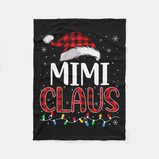 Mimi Claus Christmas Lights Matching Family Xmas P Fleece Blanket (Front)