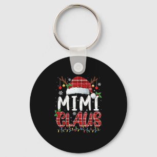 Mimi Claus Christmas Lights Pajama Family Matching Key Ring