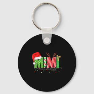 Mimi Claus Christmas Lights Pajama Family Matching Key Ring