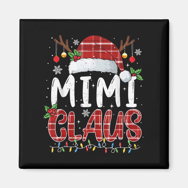 Mimi Claus Christmas Lights Pajama Family Matching Magnet (Front)