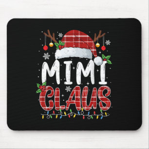 Mimi Claus Christmas Lights Pajama Family Matching Mouse Pad
