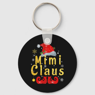 Mimi Claus Christmas Santa Hat Matching Famiy Paja Key Ring