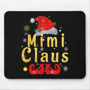 Mimi Claus Christmas Santa Hat Matching Famiy Paja Mouse Pad