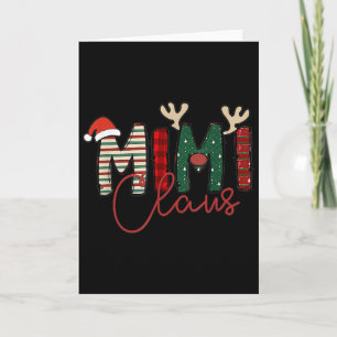 Mimi Claus Christmas Santa Hat Reindeer Grandma Gr Card