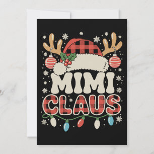 Mimi Claus Red Buffalo Plaid Christmas Lights Xmas Holiday Card