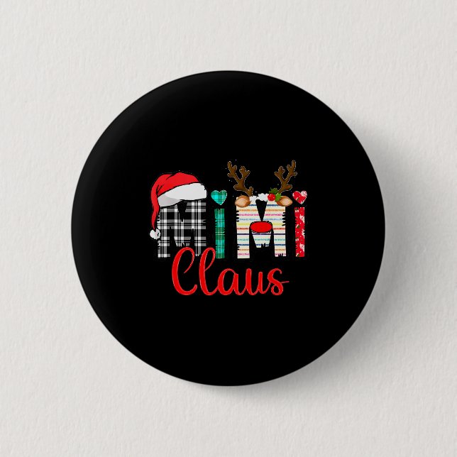Mimi Claus Reindeer Christmas  6 Cm Round Badge (Front)