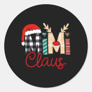 Mimi Claus Reindeer Christmas Classic Round Sticker