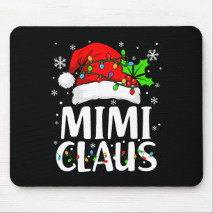 Mimi Claus Shirt Christmas Lights Pajama Family Ma Mouse Pad