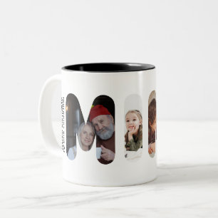 Mimi Custom Photo Collage Personalised Grandma Two-Tone Coffee Mug